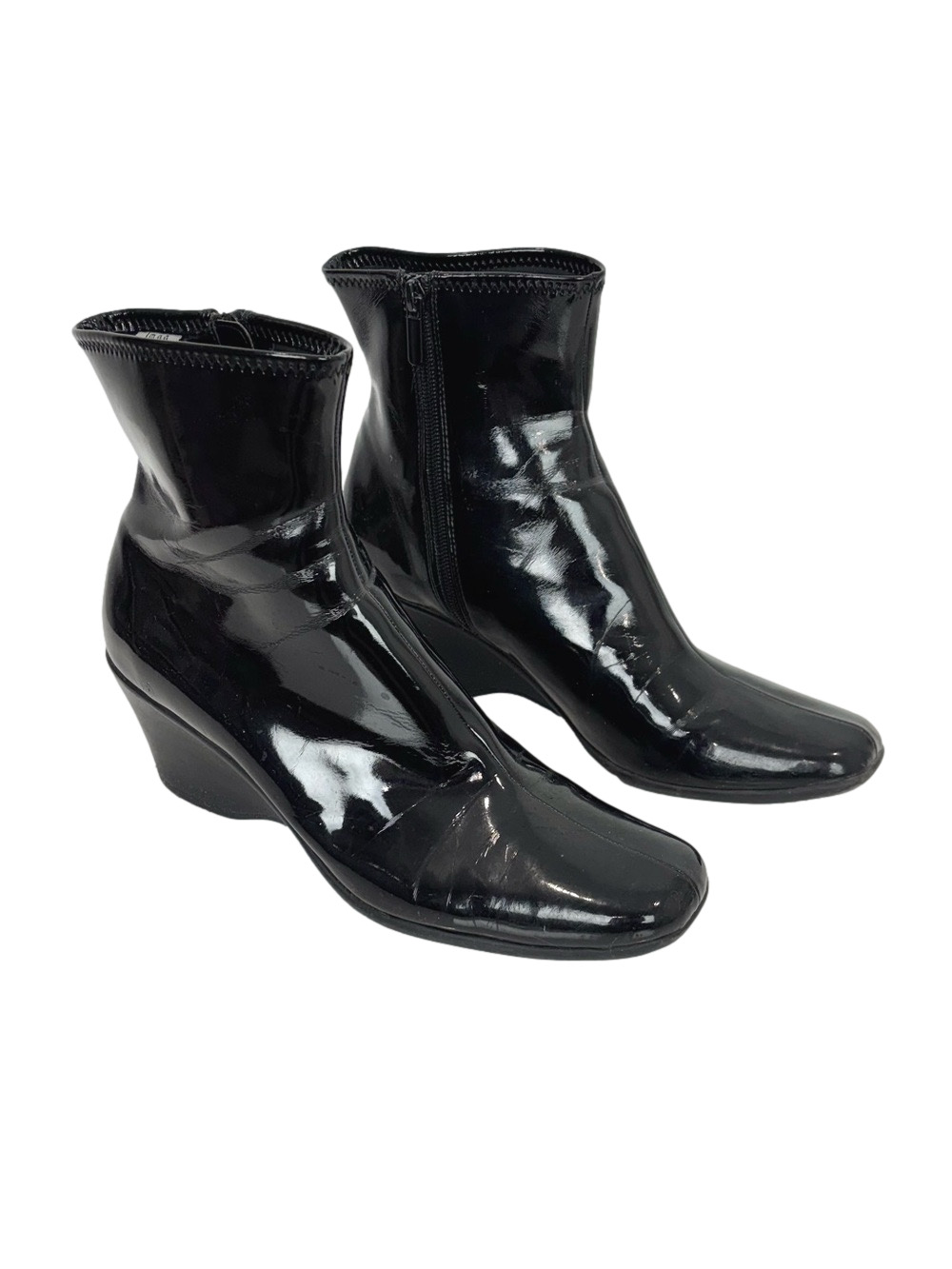 Impo Stretch black patent rain booties